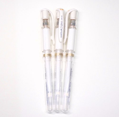 Uni-Ball Signo Broad Point Gel Pen - White - Pack of 3