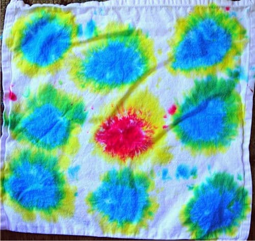 tie dyed napkin project