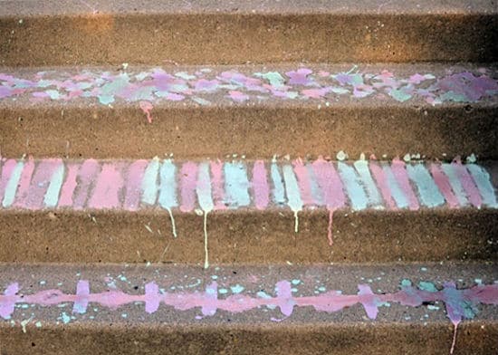 sidewalk painted steps