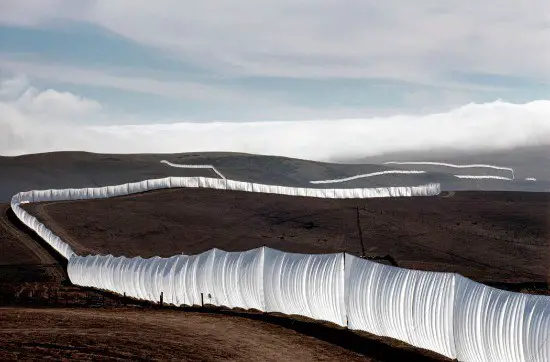 Christo and Jeanne-Claude - Running Fence. Kids learn installation art on Artchoo.com