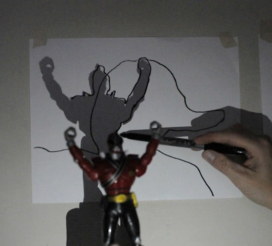 shadow drawing art project for kids 
