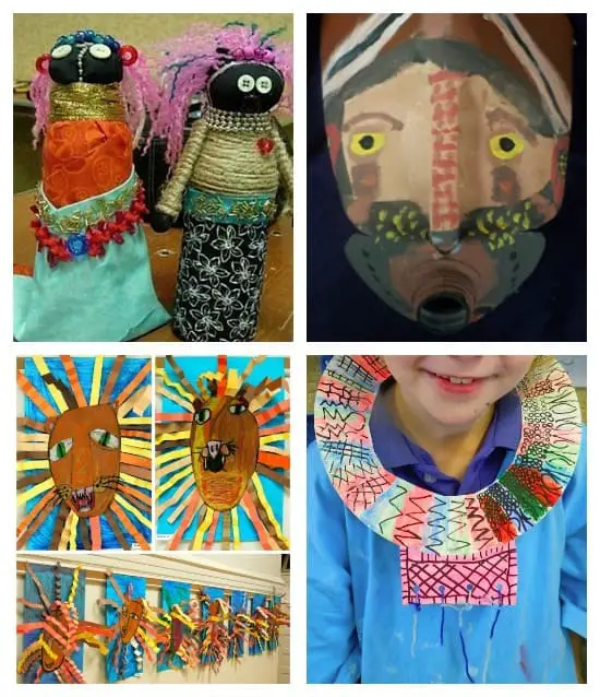 Lots of African Art Projects for kids!