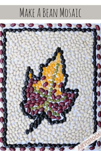 bean mosaic art project for kids • Artchoo.com