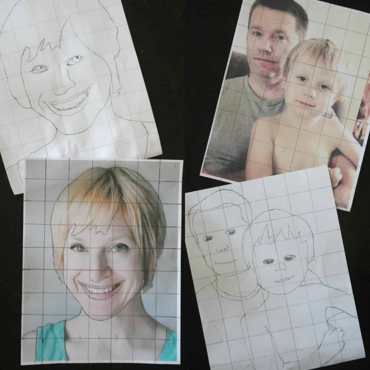 grid drawing portraits