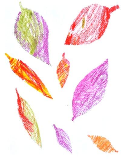 crayon leaves stencil