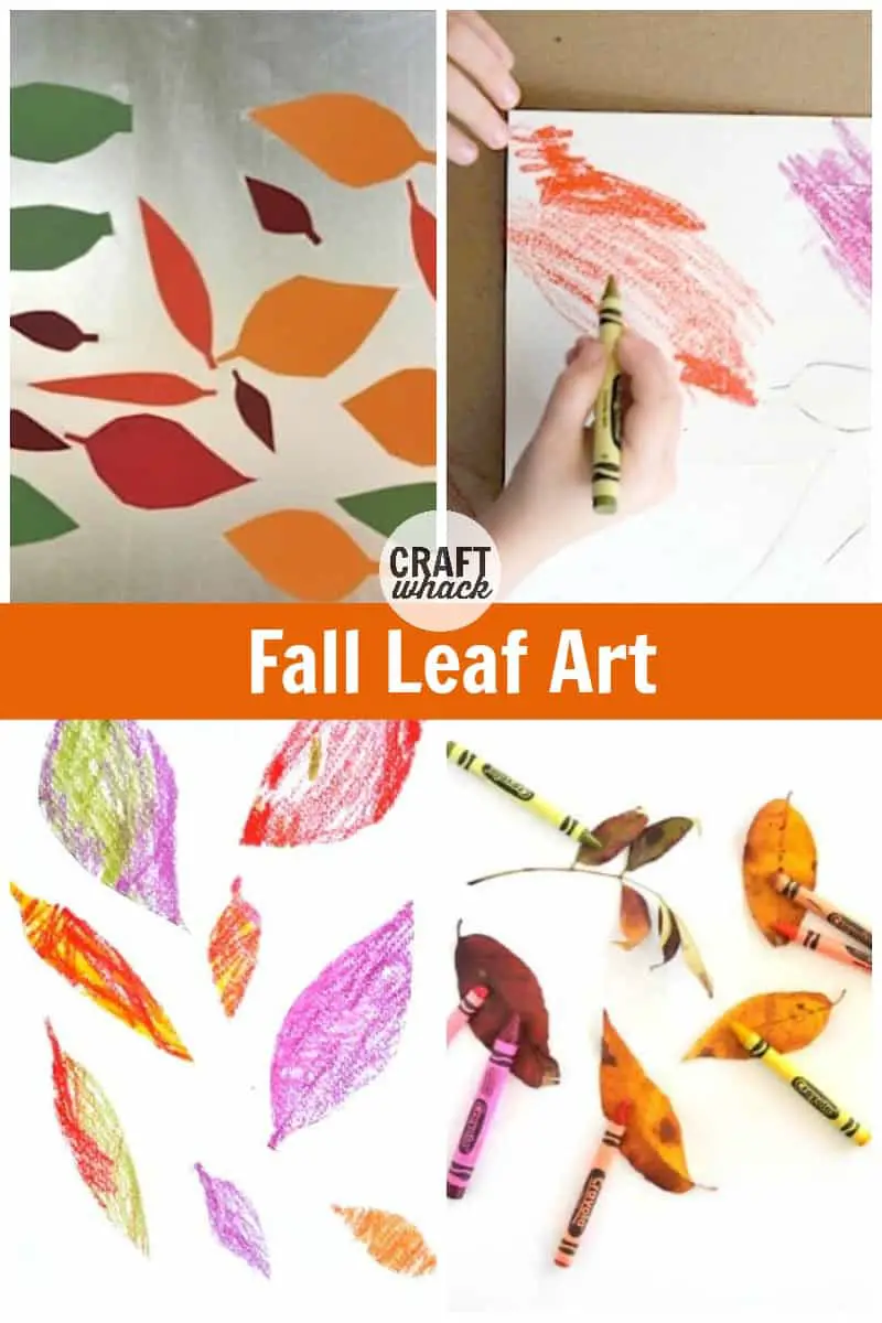 contact paper leaf art, stencil leaf art with crayons, and autumn leaves