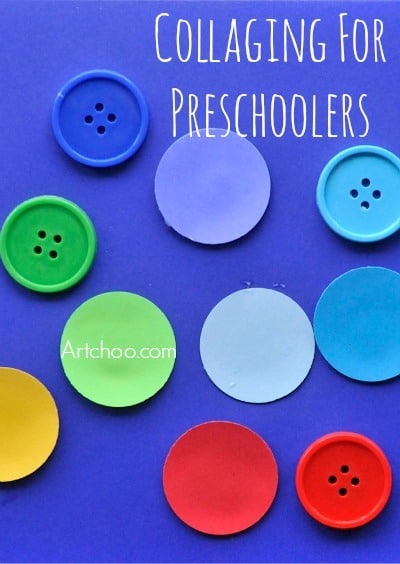 Easy collaging project for preschoolers- exploring color and composition.