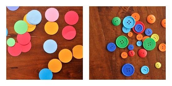 Dots and button collaging for preschoolers • Artchoo.com