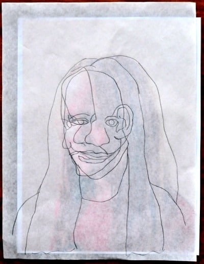 Tracing a face for Picasso Cubism painting project • Artchoo.com