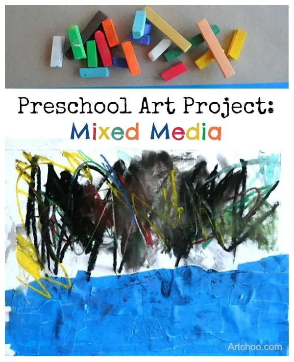 mixed media preschool art project • Artchoo.com