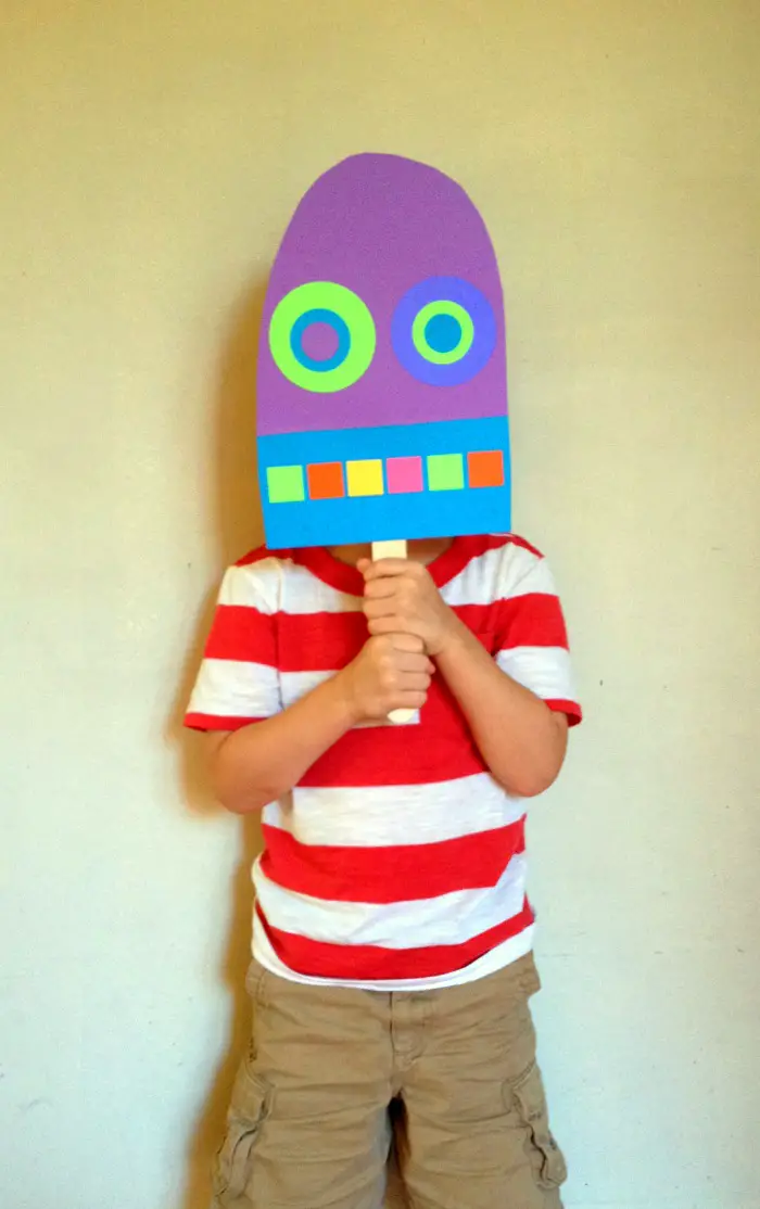 paper popsicles are fun as masks, too!