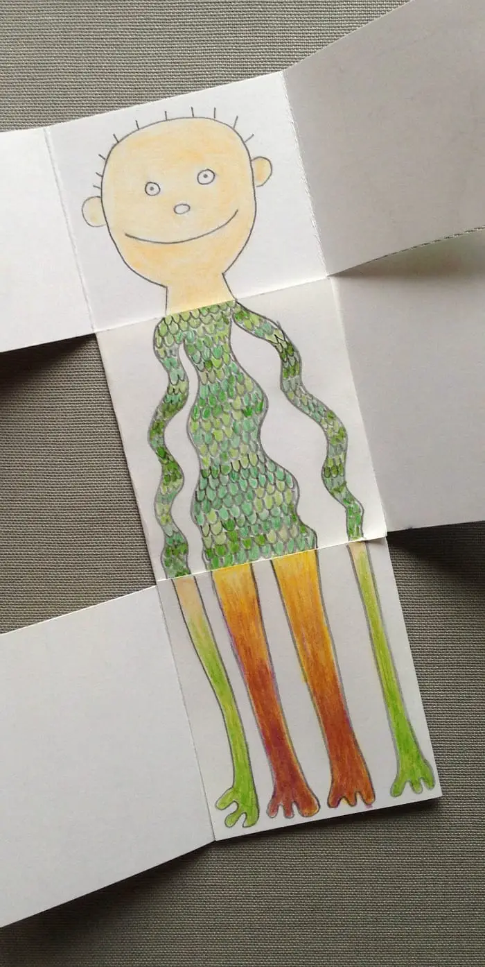 exquisite corpse drawing game for kids