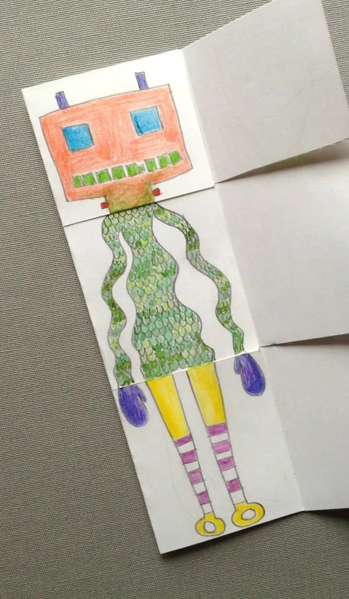 exquisite corpse drawing game for kids