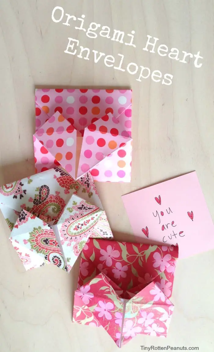 Learn to make an origami heart envelope for secret notes or to use as a valentine envelope