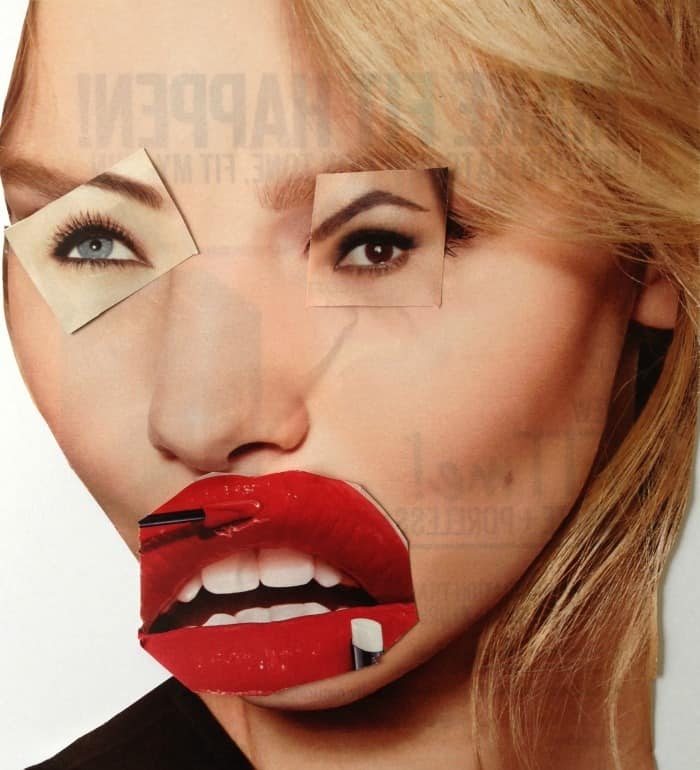 Awesome surreal magazine collage faces. TinyRottenPeanuts.com