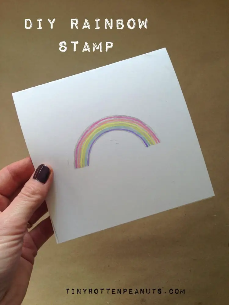 DIY rainbow stamp card