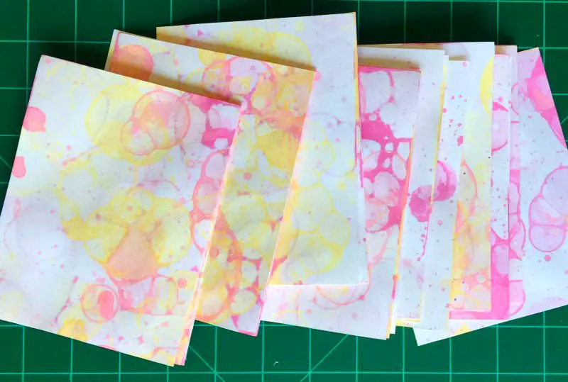 bubble prints on paper - how to make cool art journal