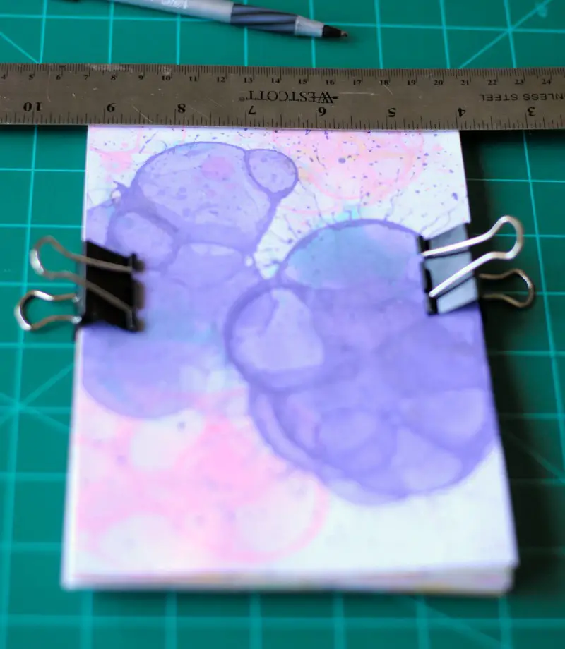 measuring binding holes for art journal