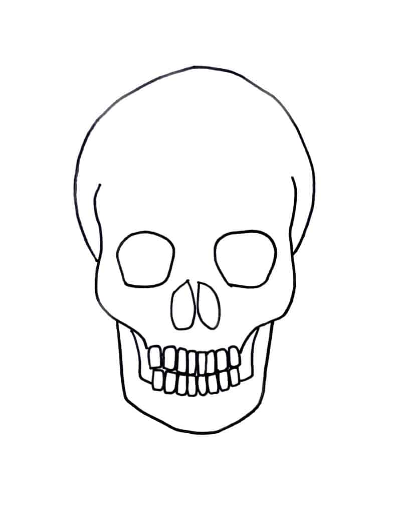 Gold on Black Skull Drawing for Halloween • Craftwhack