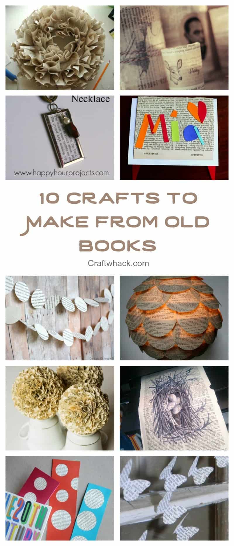 10 excessively creative projects to make from or with old books. Time to raid the thrift stores.