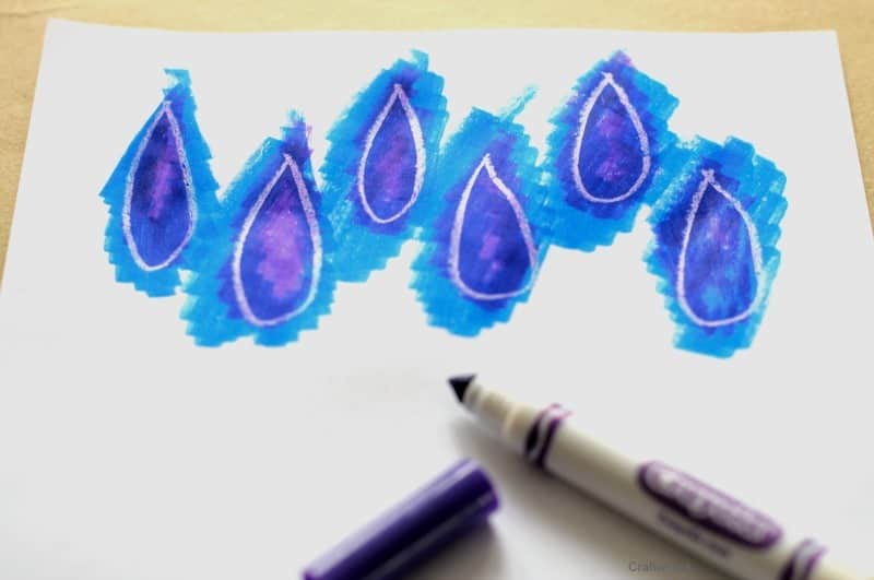 Wax resist with markers- easy art project
