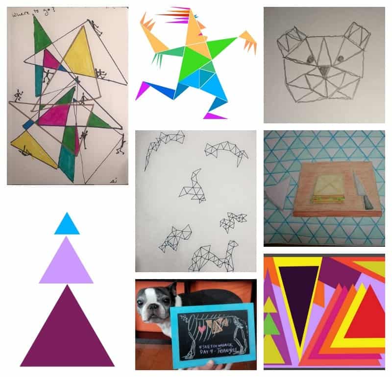 Triangles drawing prompt - part of 10 drawing prompts