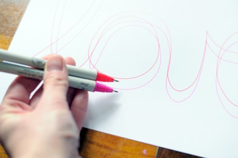 double cursive drawing