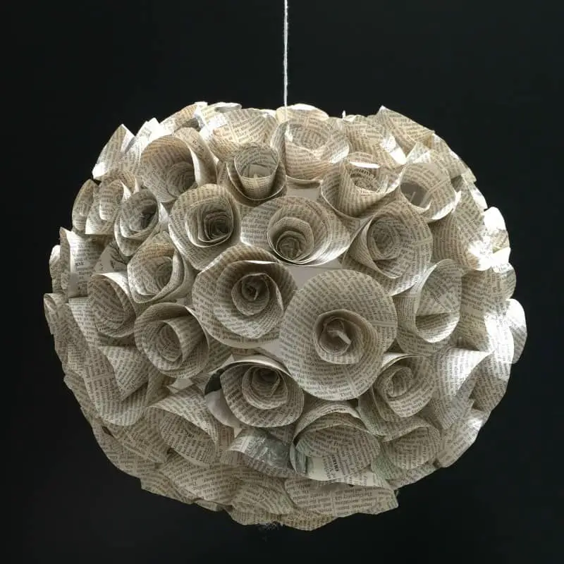 Book paper flower hanging orb! Make one. #DIY #papercraft