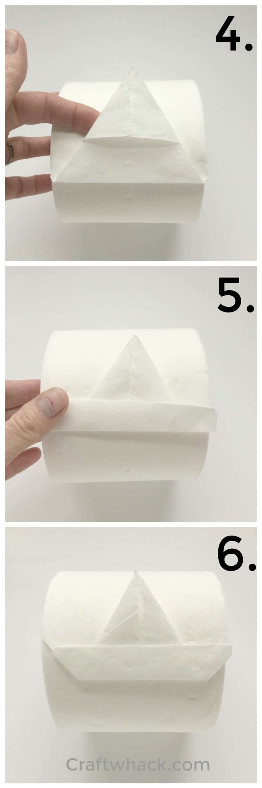 easy step by step toilet paper origami