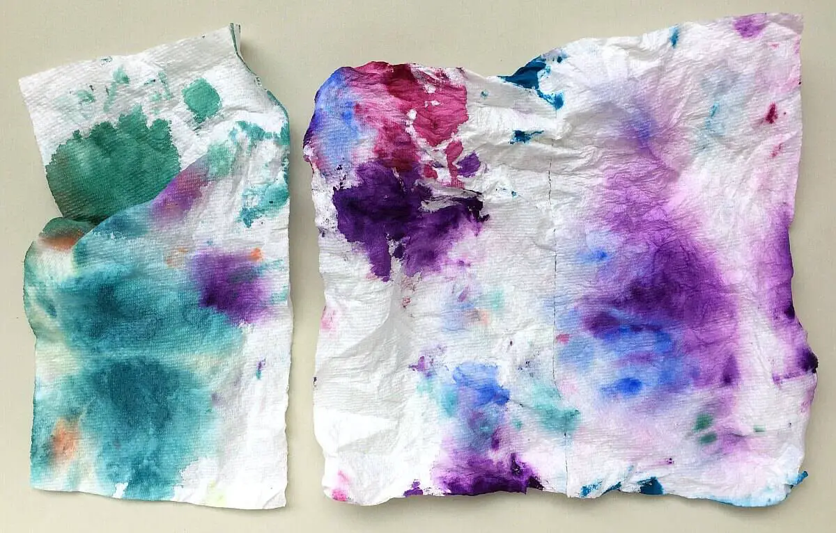  watercolor dyed paper towel
