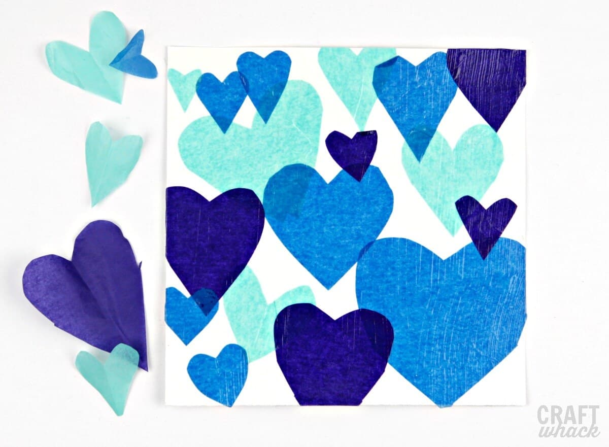 Scrunched Tissue Paper Heart Art - Friends Art Lab