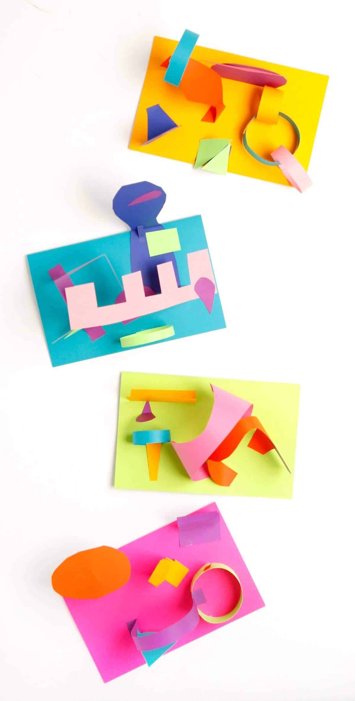 Colored paper 3d Collage 