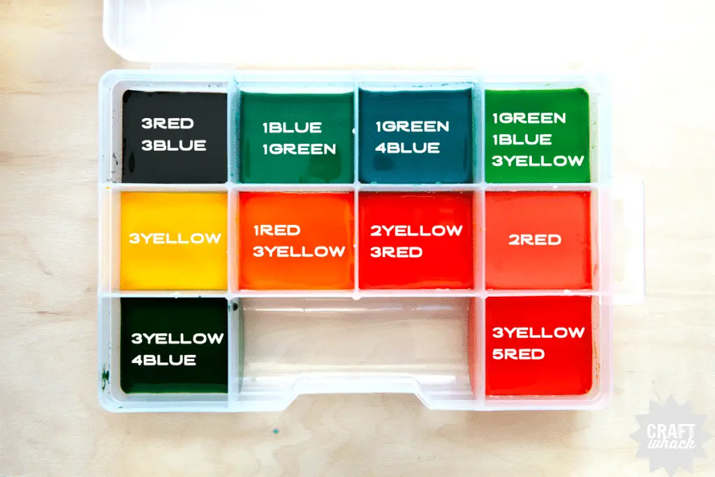 Labelled watercolor paint recipe