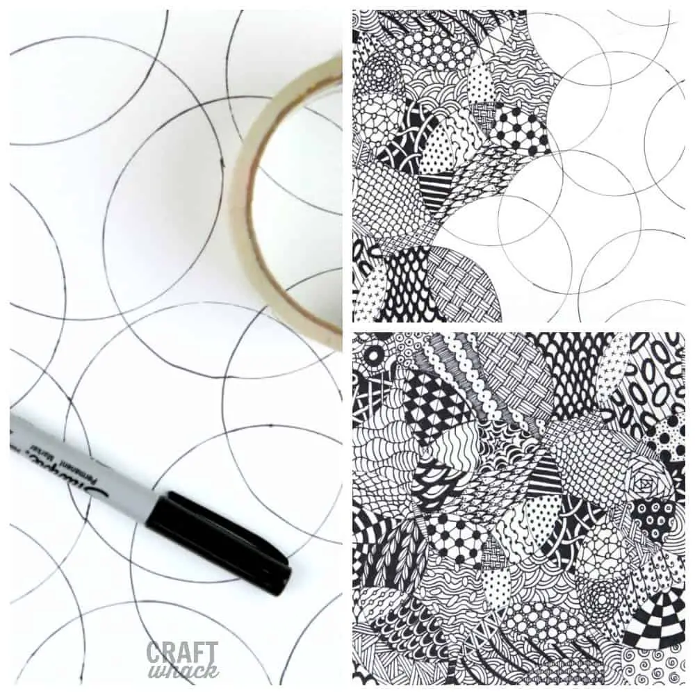 Step by step tutorial on how to draw Zentangle artwork