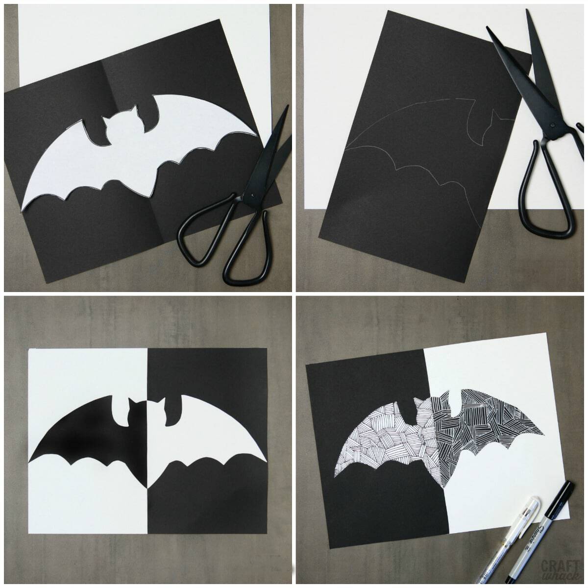 Halloween paper bat project