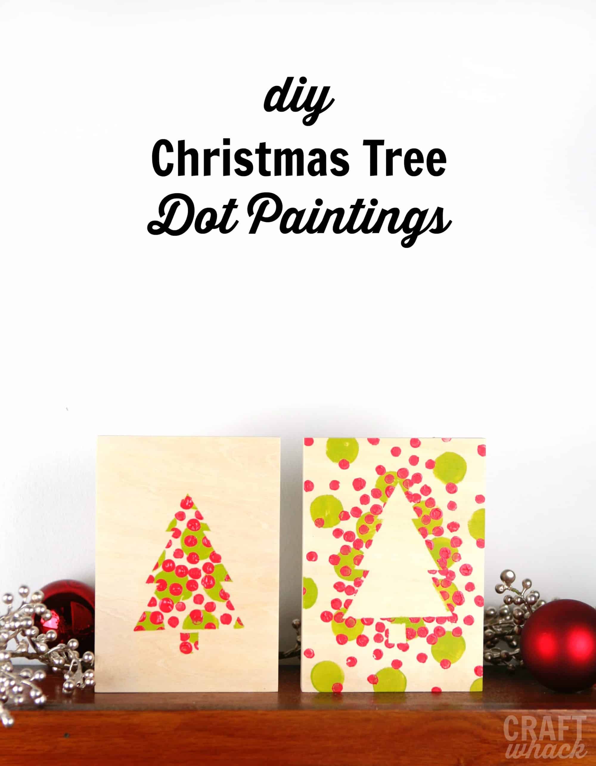 Christmas DIY dotty paintings 