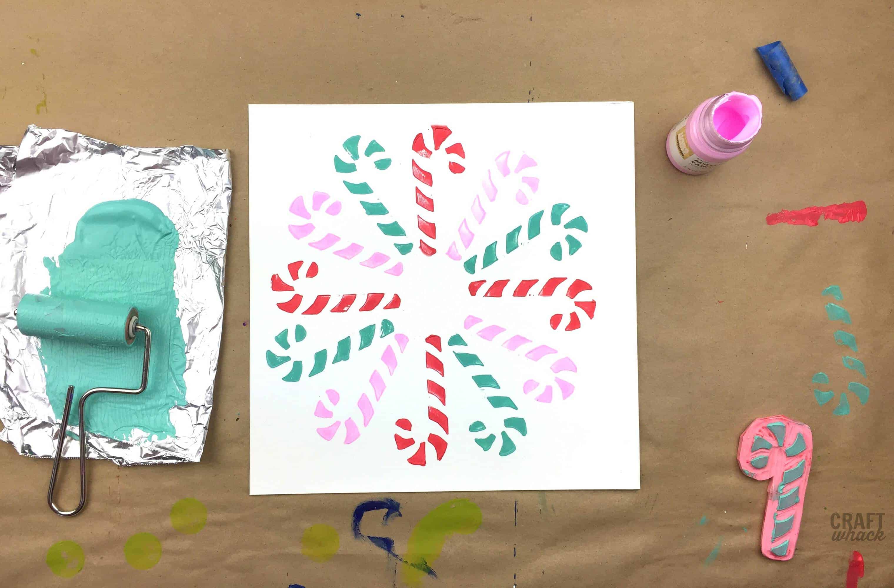 candy cane block prints diy