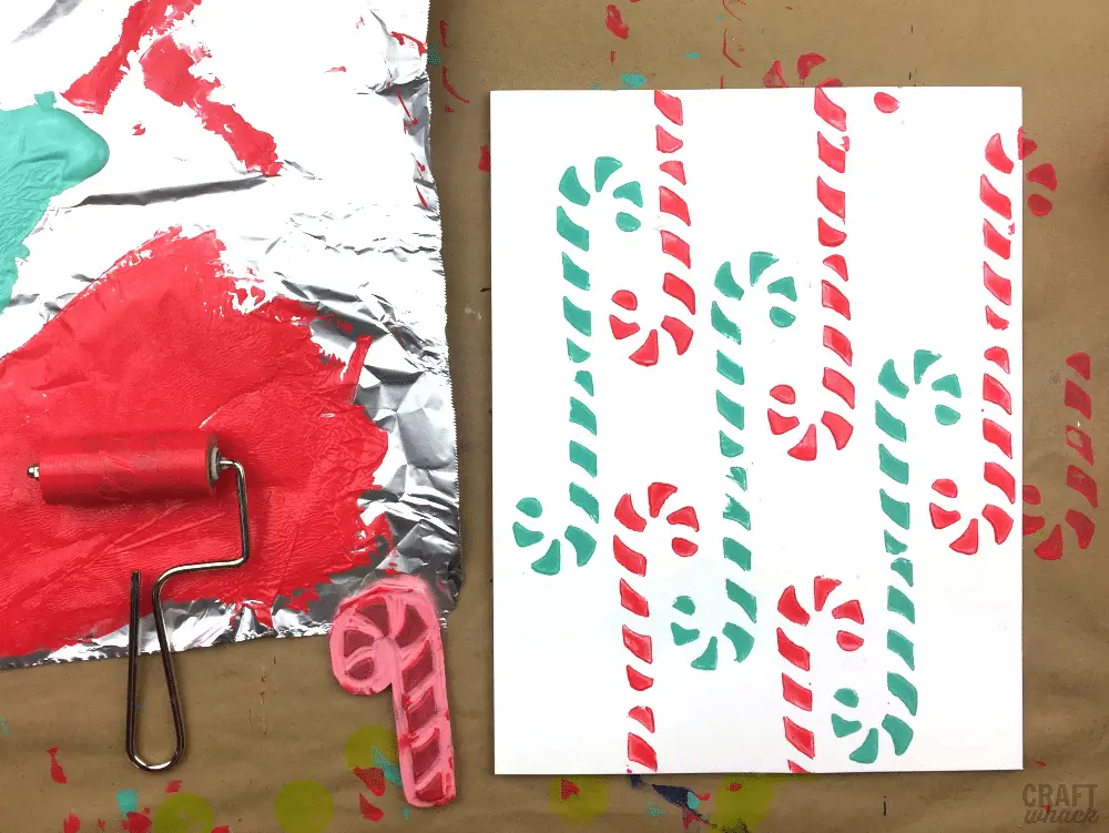 Make some cute candy cane block prints