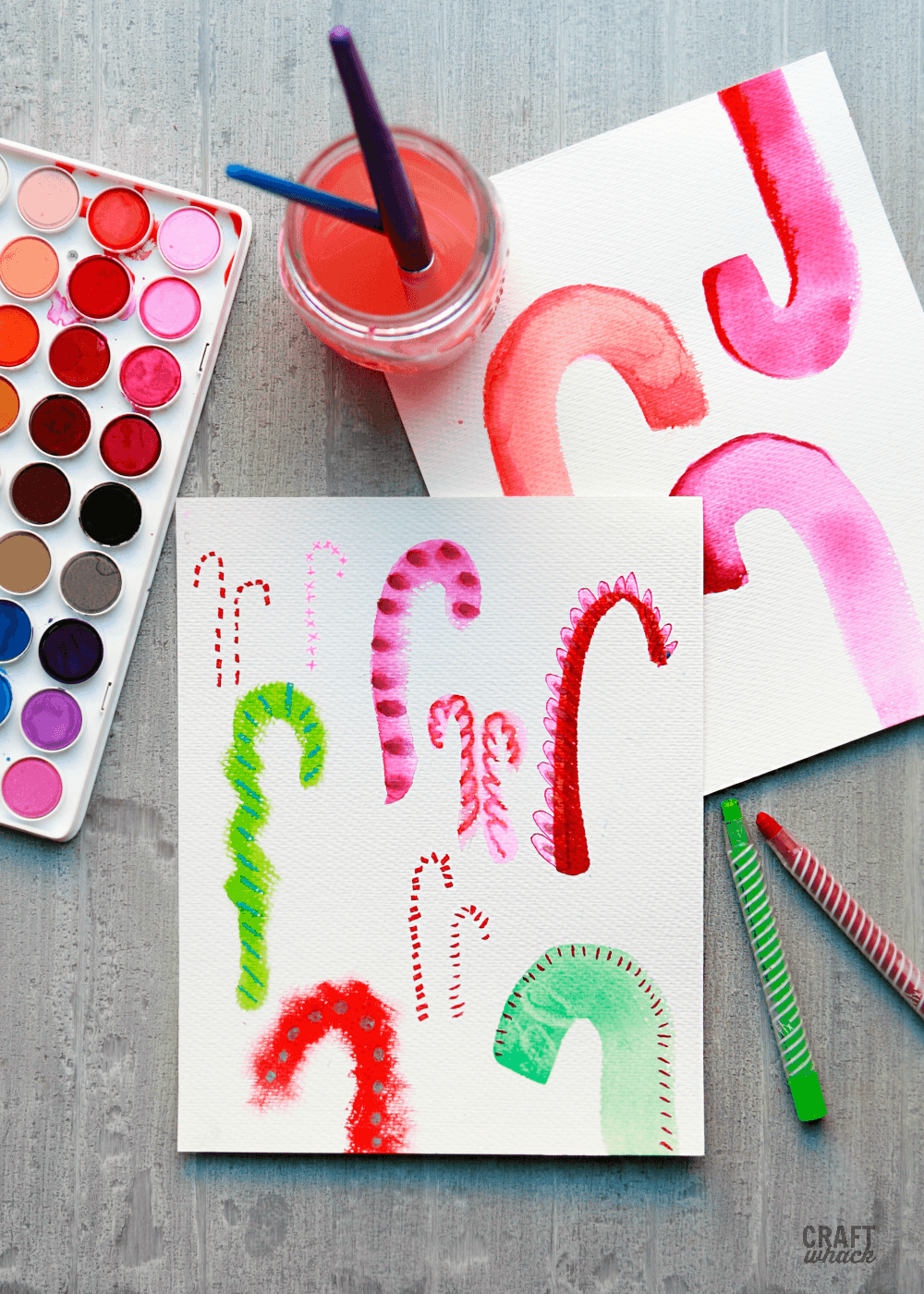 Candy cane paintings and drawings