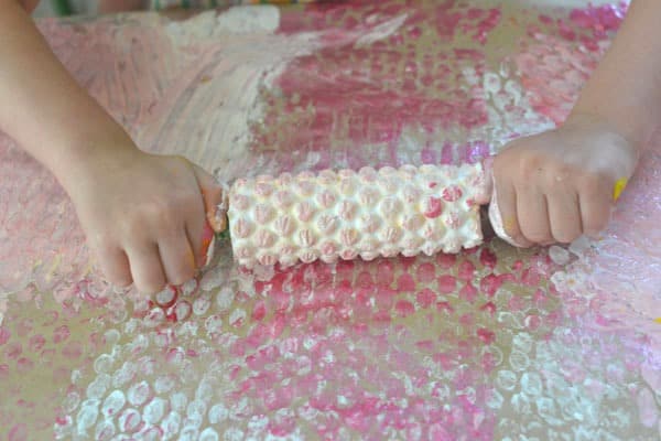 bubble wrap roller painting