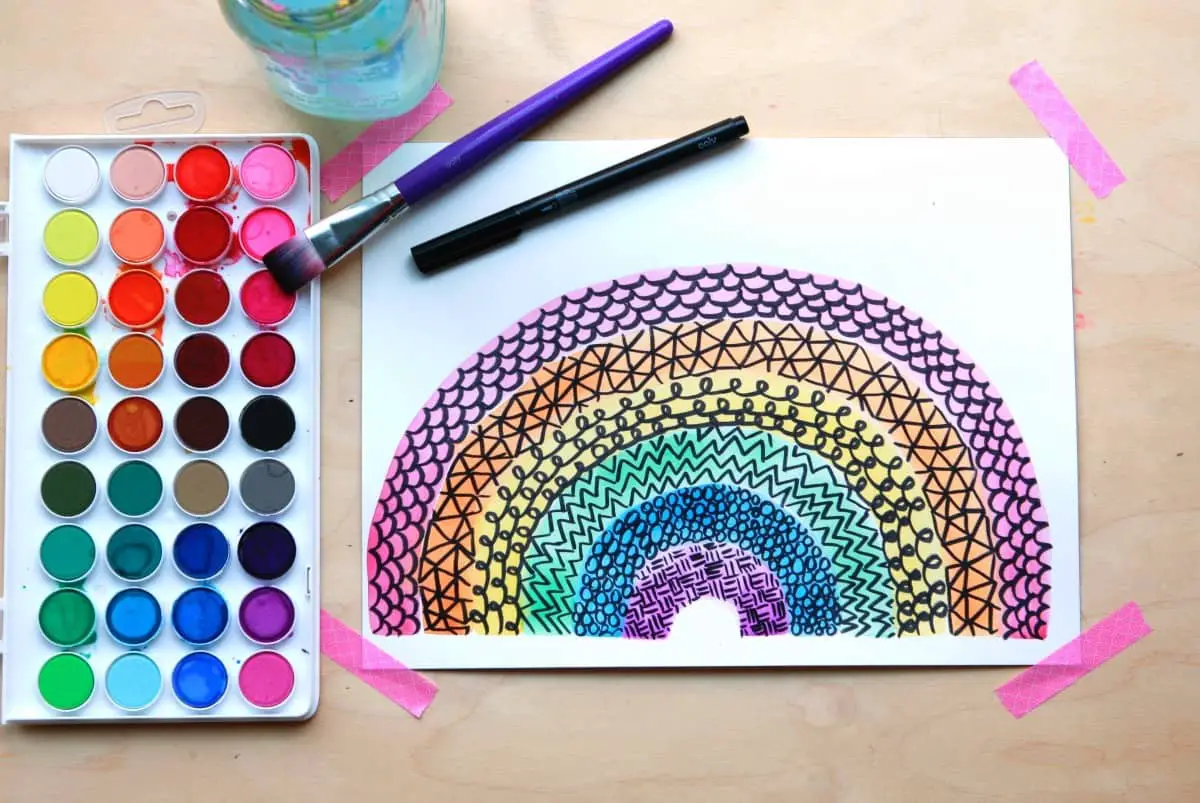 rainbow zentangle project