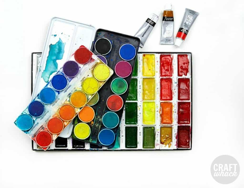 watercolor pans and tubes