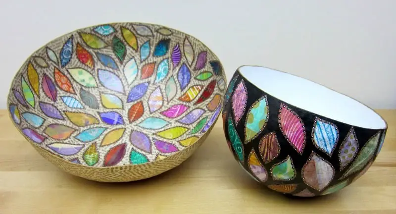 printed paper mache bowls