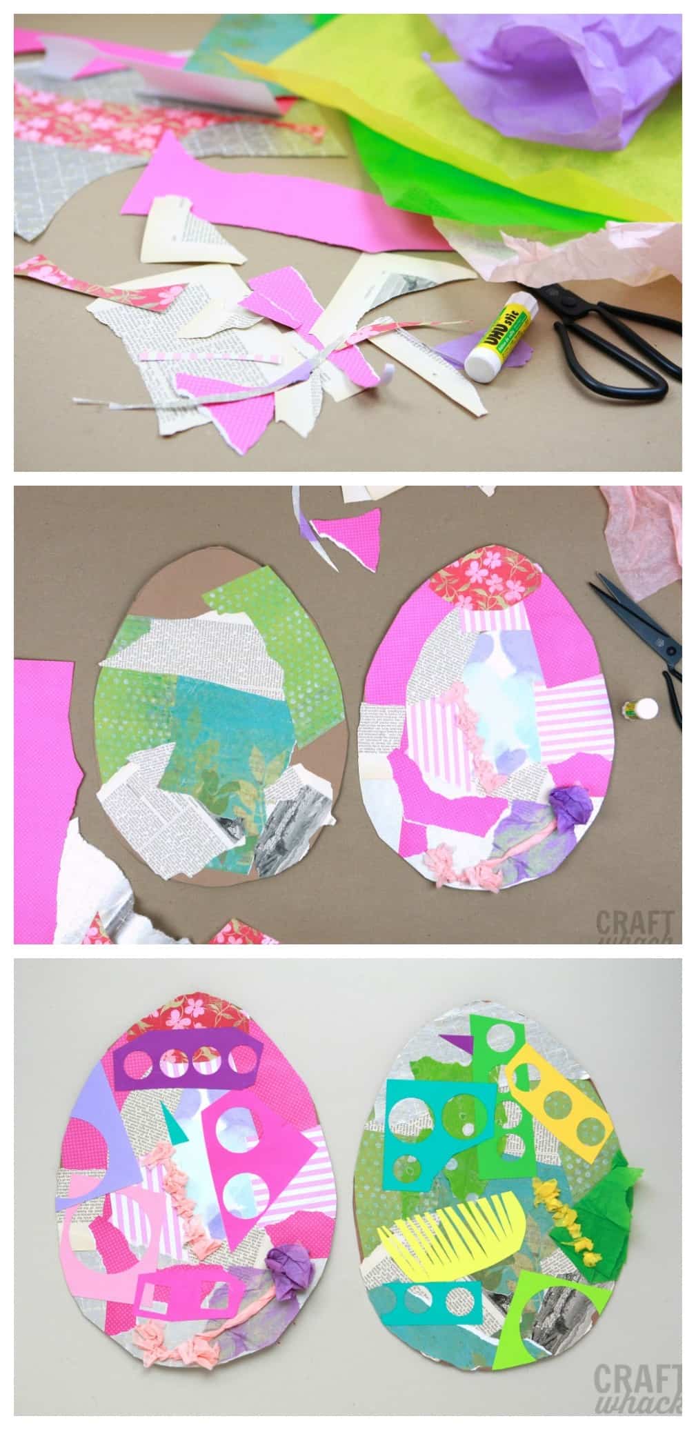 paper collage easter eggs