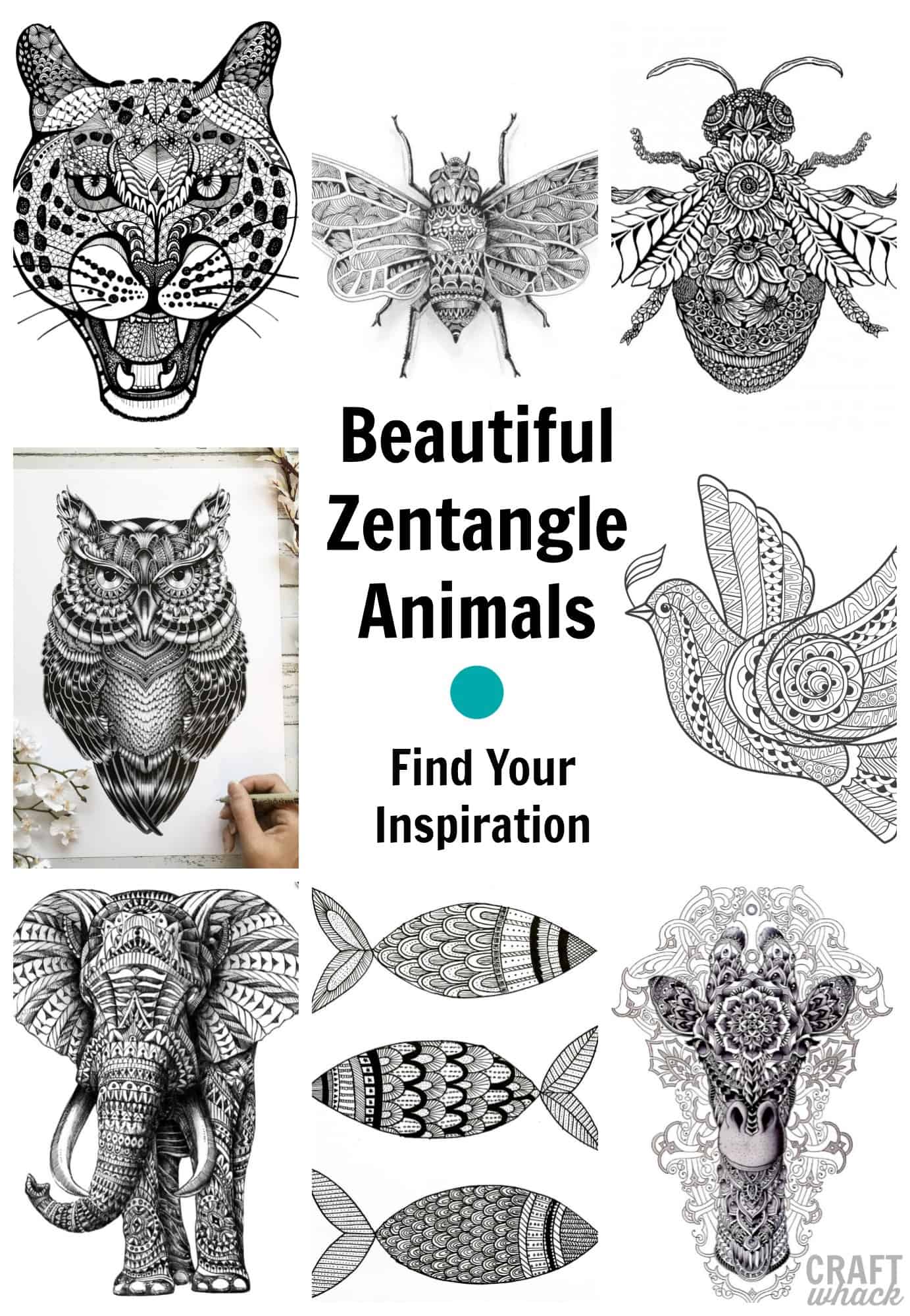 49 Zentangle Animals Inspiration to Get Started Tangling in 2022