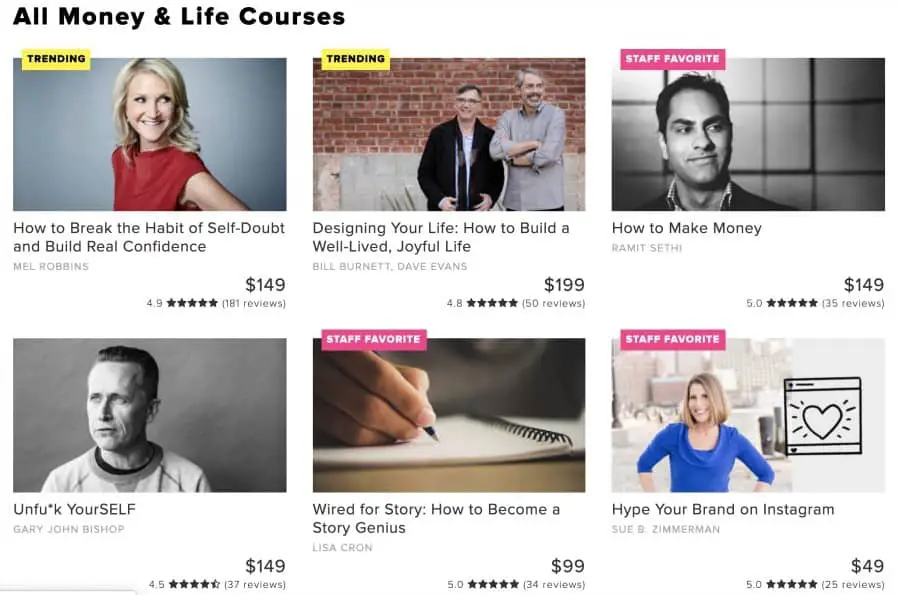 Money and Life courses from CreativeLive