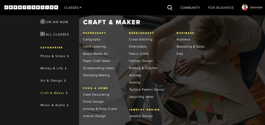 Craft and maker courses on creativeLive