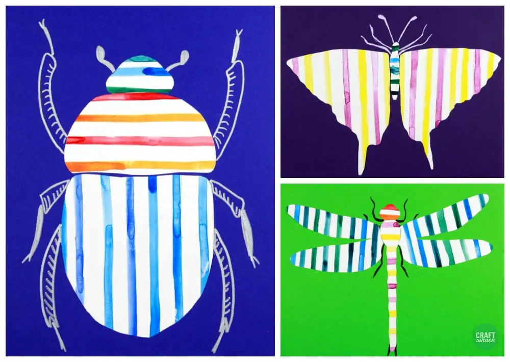 striped bug collages 