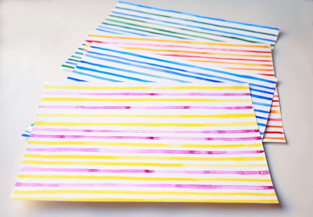 painted striped paper