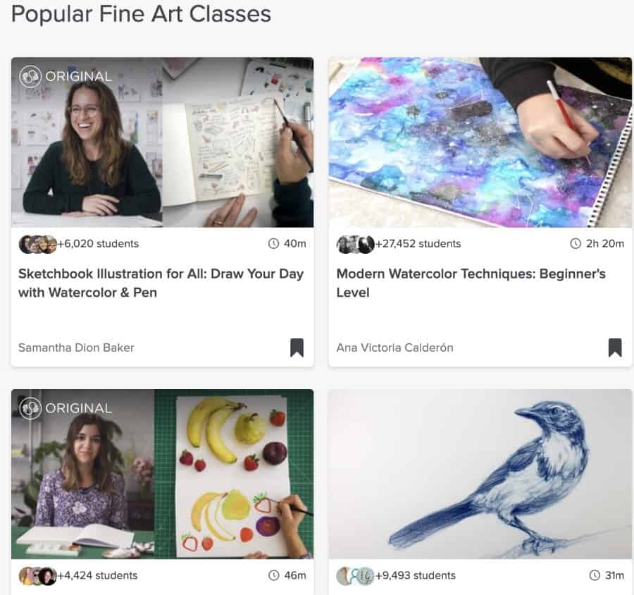 Popular fine art classes on Skillshare